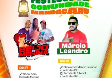 PREFEITURA DE SÃO GONÇALO DO PIAUÍ DIVULGA PROGRAMAÇÃO DOS FESTEJOS DA COMUNIDADE MANDACARU